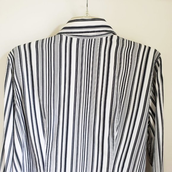 Jones New York Signature Women's Black Pin Button Down Shirt Top Blouse - Picture 8 of 13